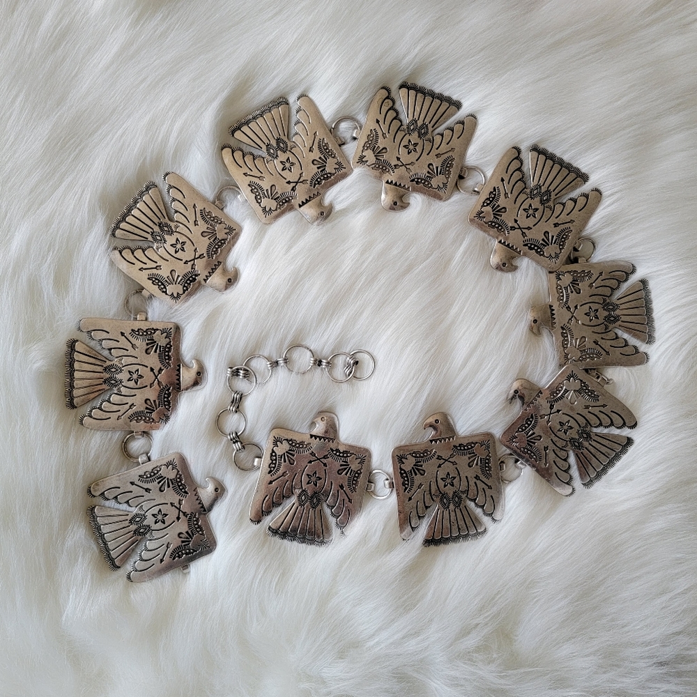 Western Silver Thunderbird Belt